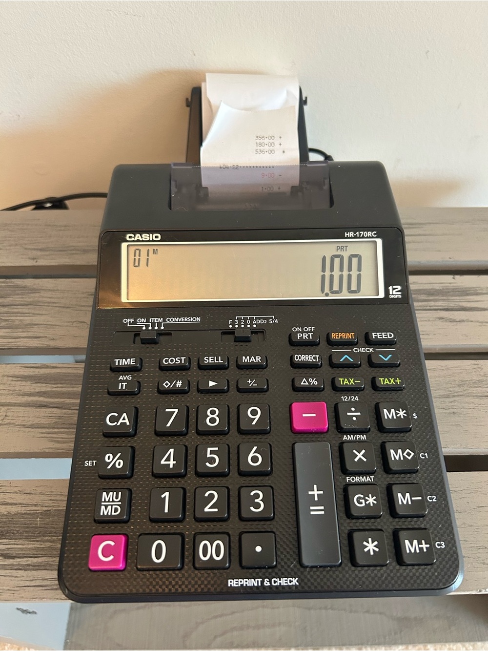 Casio HR-170RC Desktop Calculator In EUC
